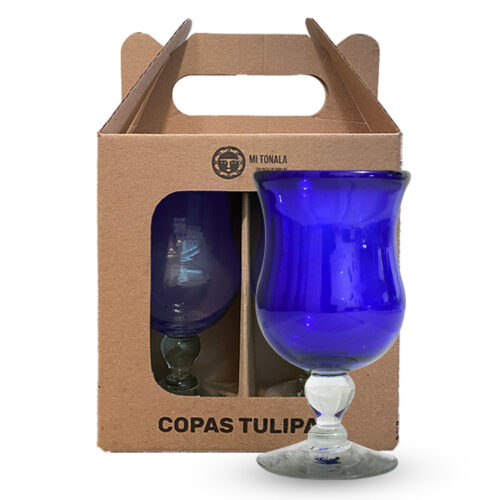 Cobalt Tulip Goblet